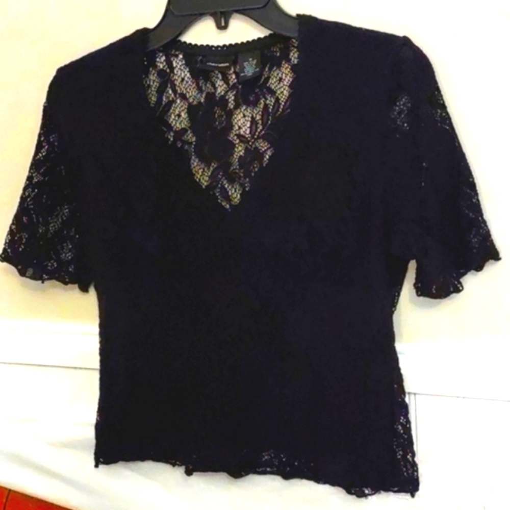 Black Lace Crop Top